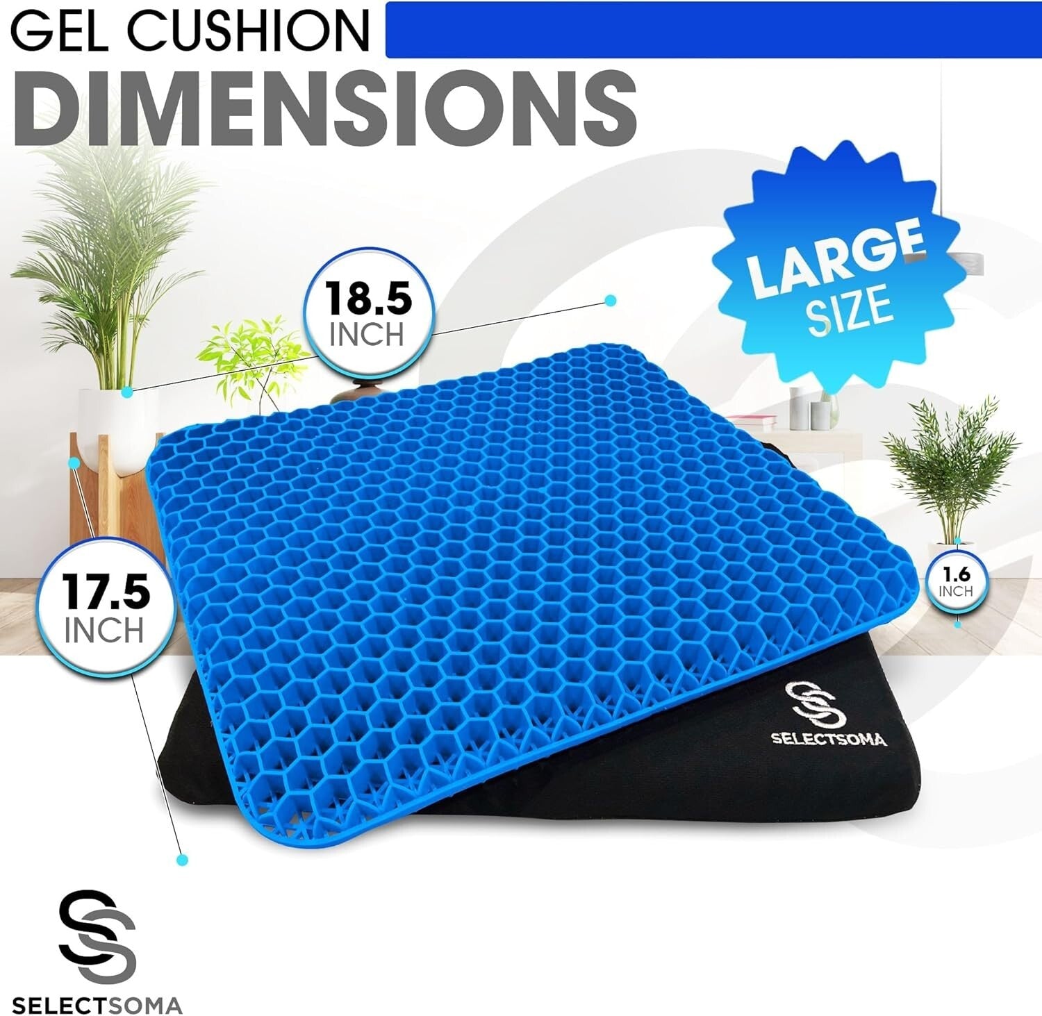Breathable Pressure Relief Gel Cushion for All Ages – Perfect for Long Sitting