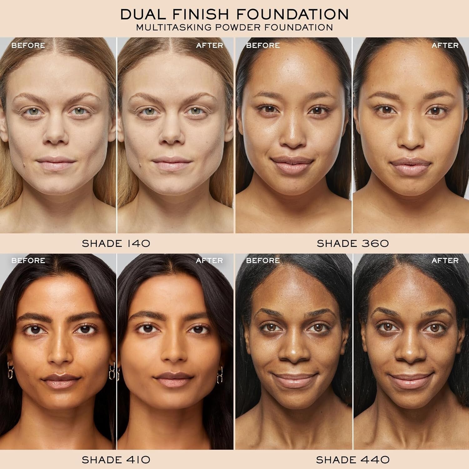 Dual Finish Matte Longwear Powder Foundation - Full Coverage for Deep Skin Tones