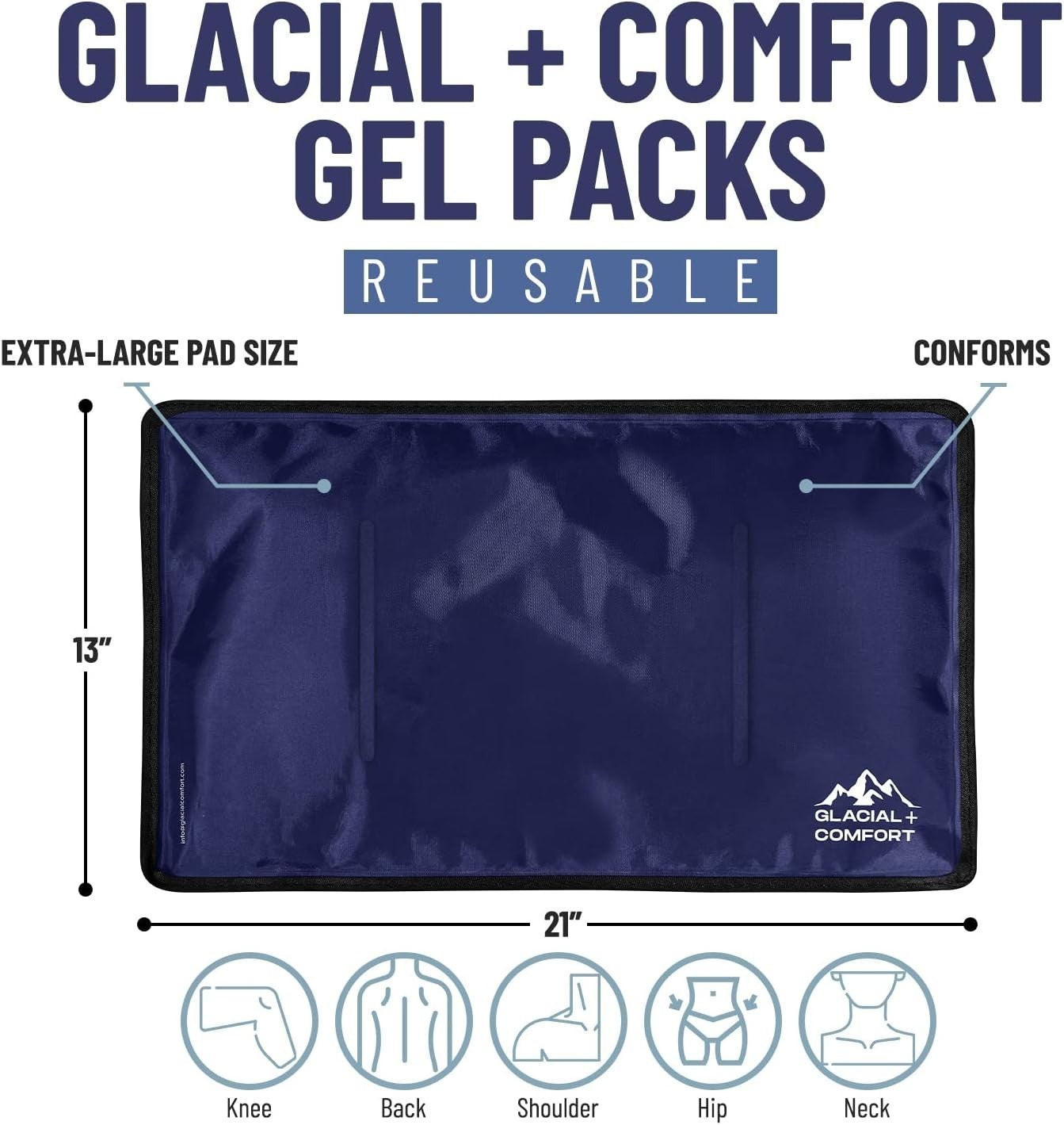 Flex Technology Gel Ice Pack - 21"x13" Reusable Cold Pad for Inflammation Relief