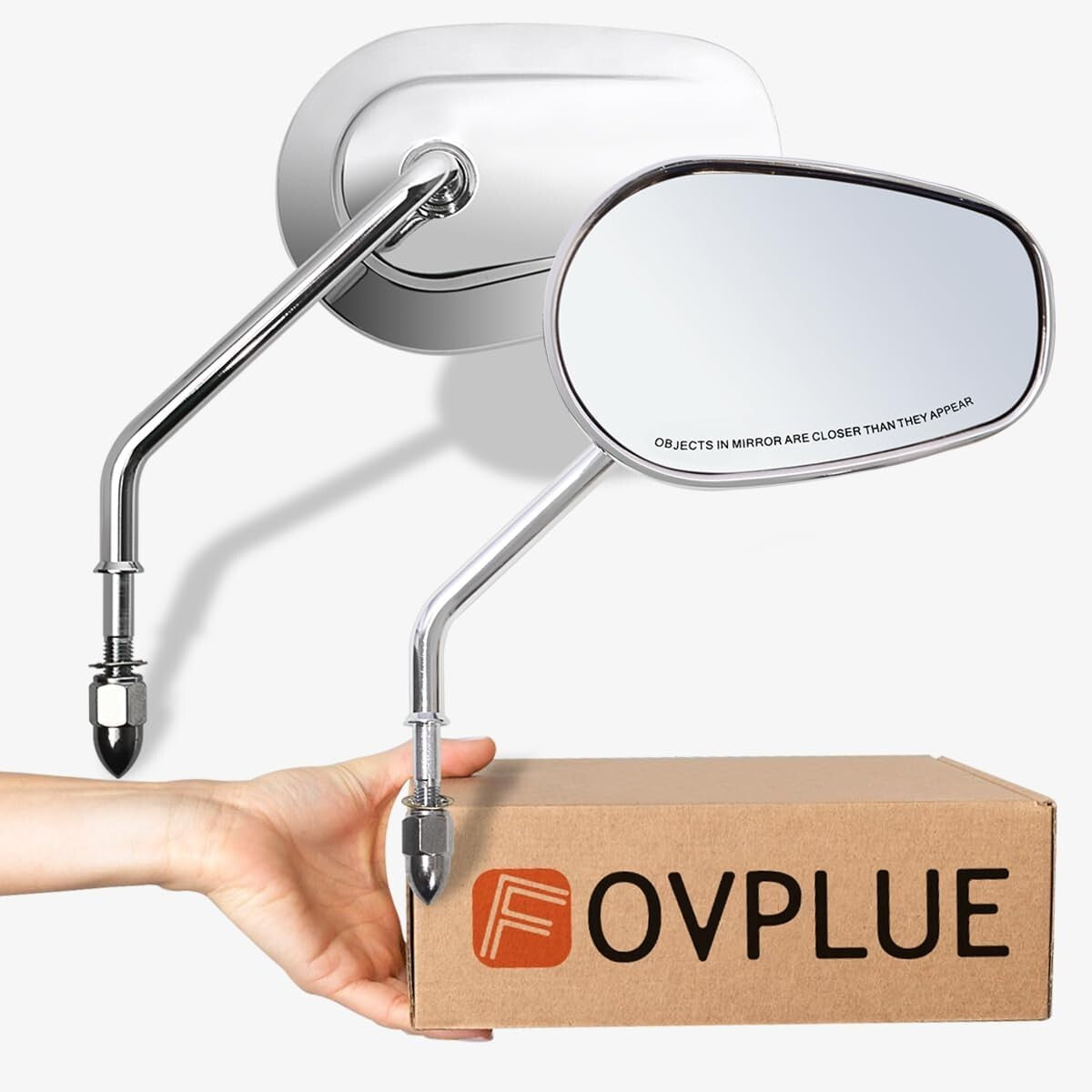 Chrome Long Stem Handlebar Mount Mirrors for 2024 Harley Models - Left & Right