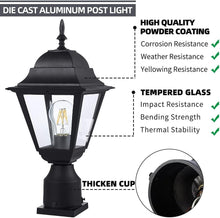 Load image into Gallery viewer, Weather-Resistant Garden Post Light with Pier Mount - Cast Aluminium Fixture