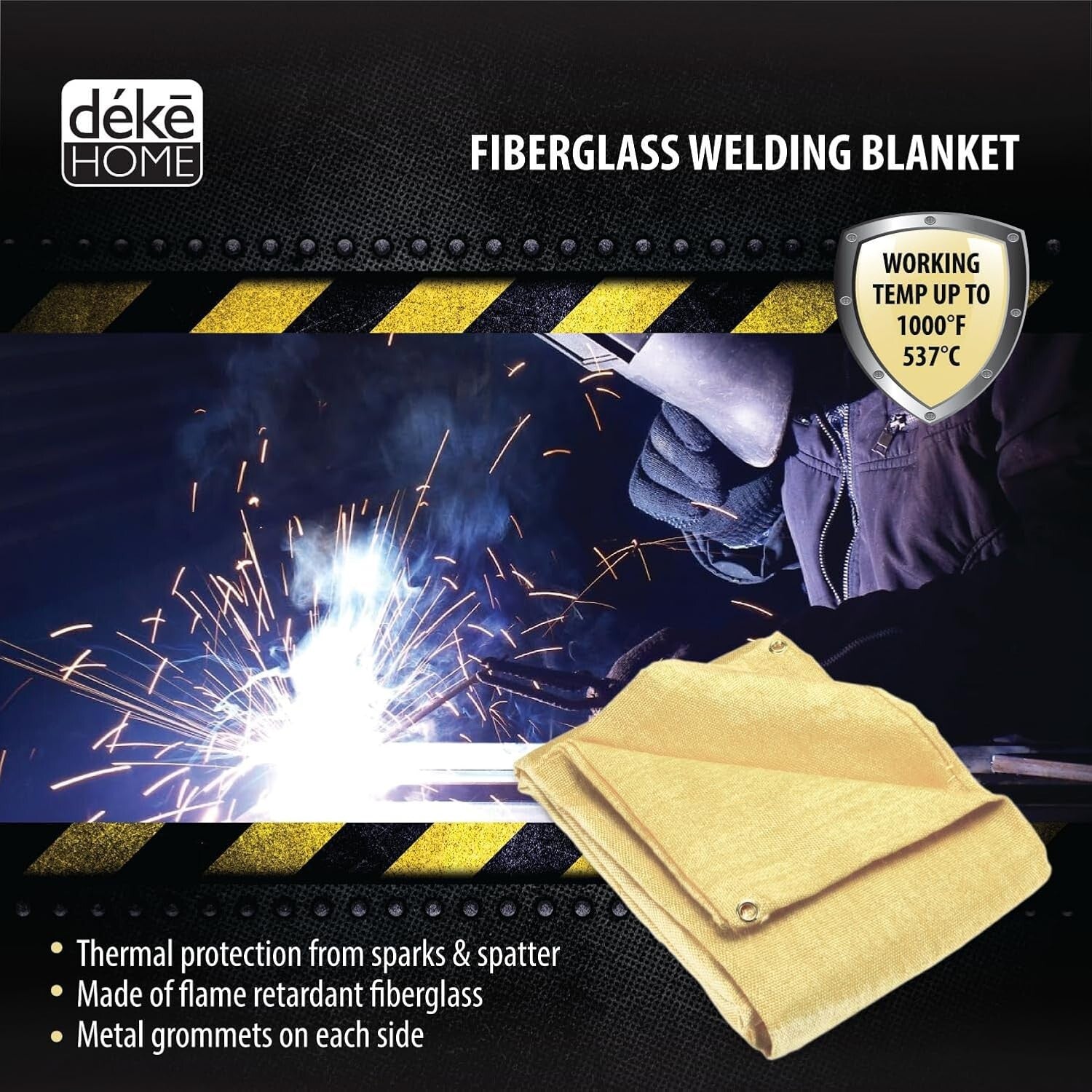 Multi-Purpose Fire Shield Blanket Set - Fireproof Welding Protection 2 Pack