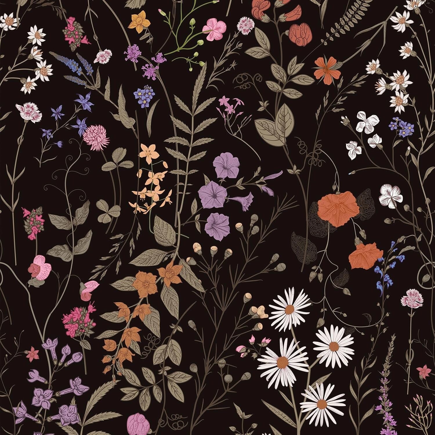 Durable Floral Self-Adhesive Wallpaper - 472" x 17.3" for Easy DIY Updates