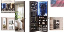 Load image into Gallery viewer, Modern 47.2" Jewelry Storage Cabinet with Full-Length Mirror &amp; Built-in Lighting