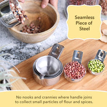 Load image into Gallery viewer, Long Handle Measuring Cups &amp; Spoons Set - 304 Stainless Steel, Dishwasher Safe