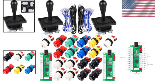 Classic Arcade Game DIY Kit for 2 Players - Complete Joystick & Button Setup