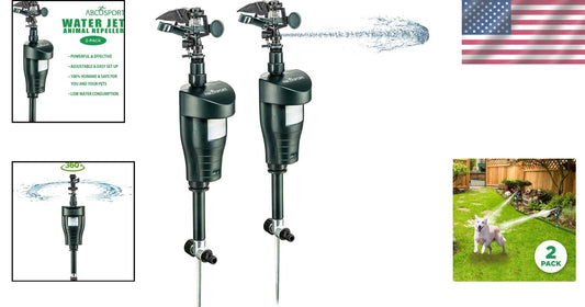 Humane Motion Activated Pet Deterrent Sprinkler Set - Protect Your Yard Safely