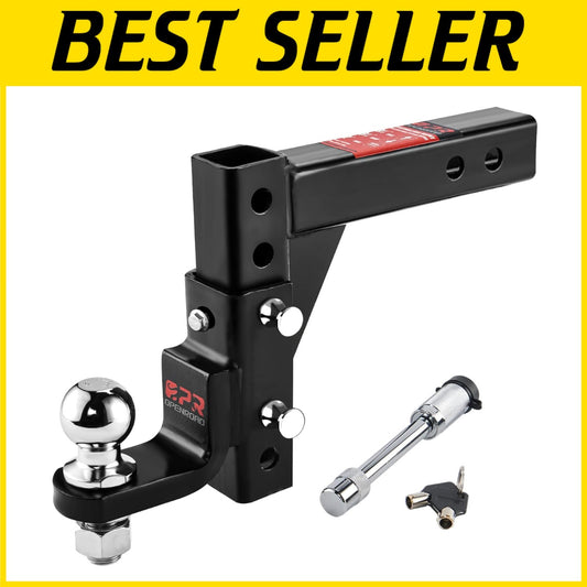Adjustable Heavy Duty Trailer Hitch Ball Mount - 7500lbs Capacity, Fits 2-Inch