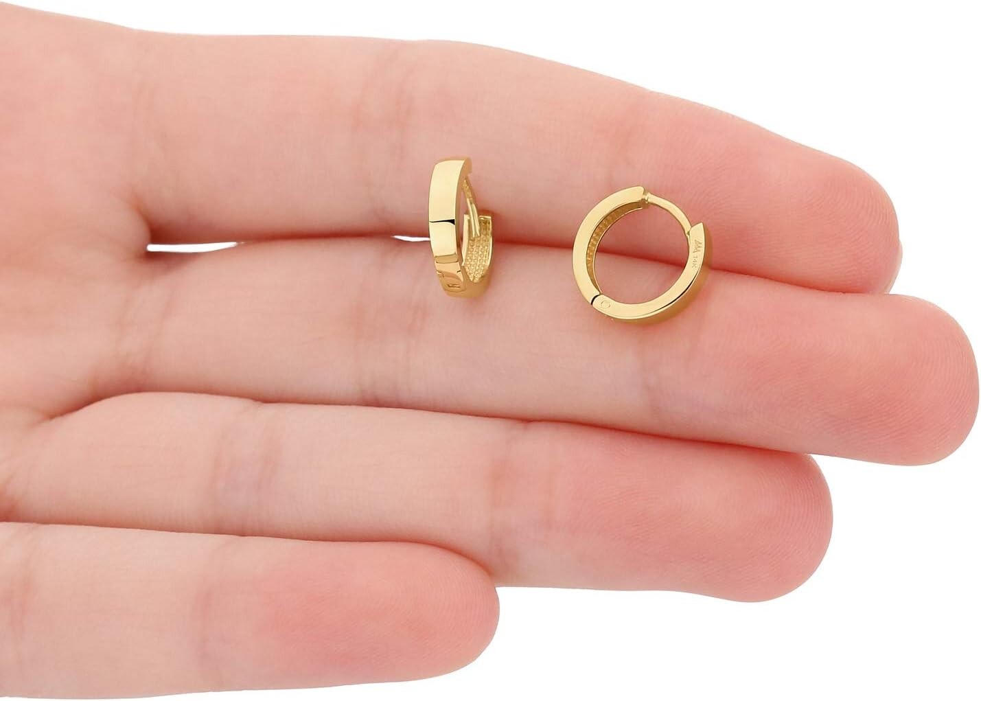 Stunning 14K Gold Huggie Hoop Earrings - Minimalist Style for Everyday Wear