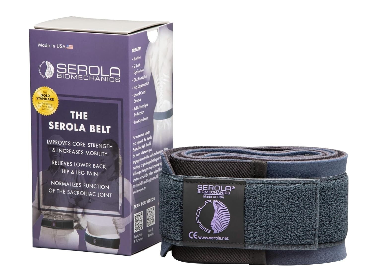 Patented Sacroiliac Belt - Adjustable & Comfortable Support for Back Pain Relief