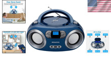Load image into Gallery viewer, Stylish Portable Boombox with FM Stereo, Bluetooth, and USB - Blue Jay Edition
