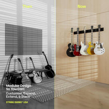 Load image into Gallery viewer, Premium 5-Guitar Wall Mount with Adjustable Slatwall Rails for Elegant Display