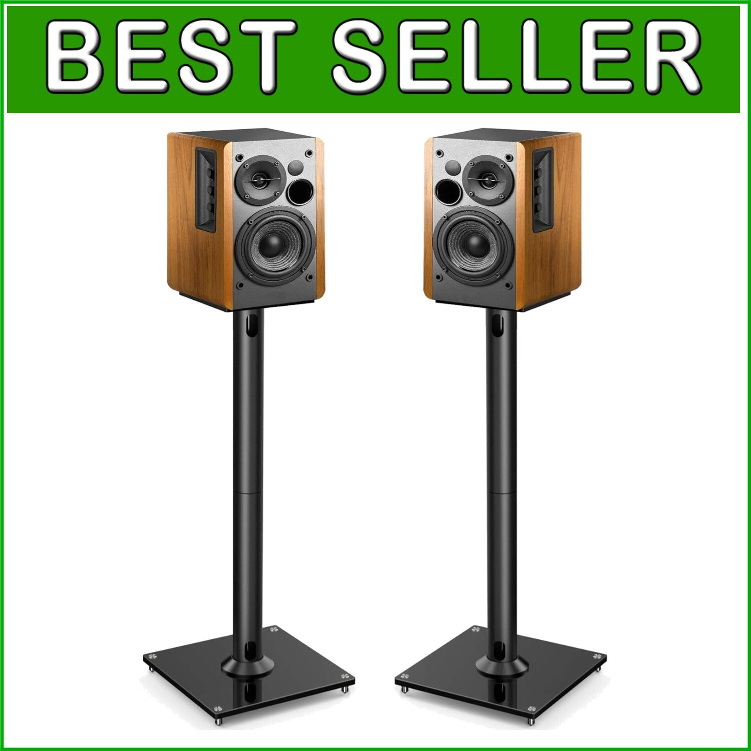 Durable Adjustable Speaker Stands with Cable Management - Perfect for Your Home