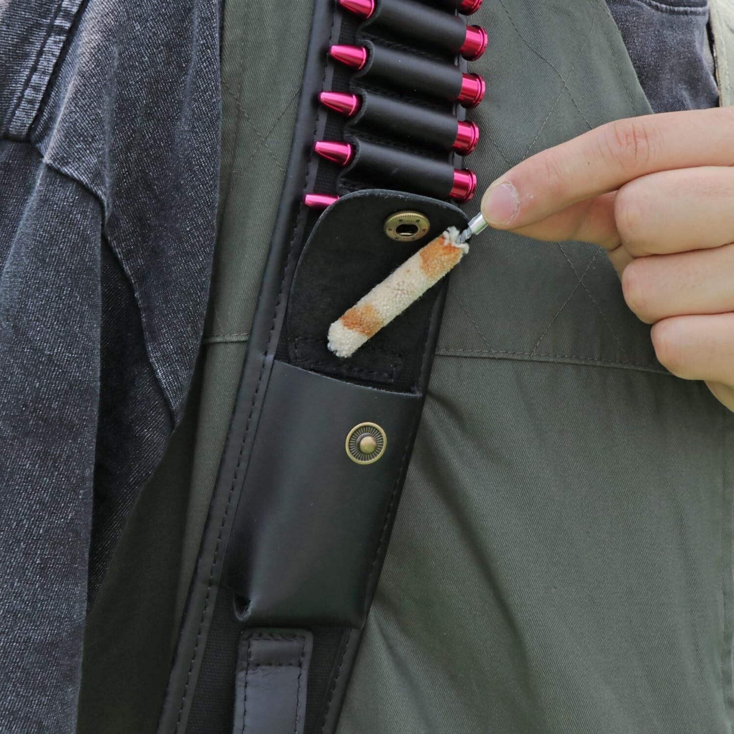 Elegant Canvas Rifle Sling with Shell Holder - Durable & Non-Slip Design