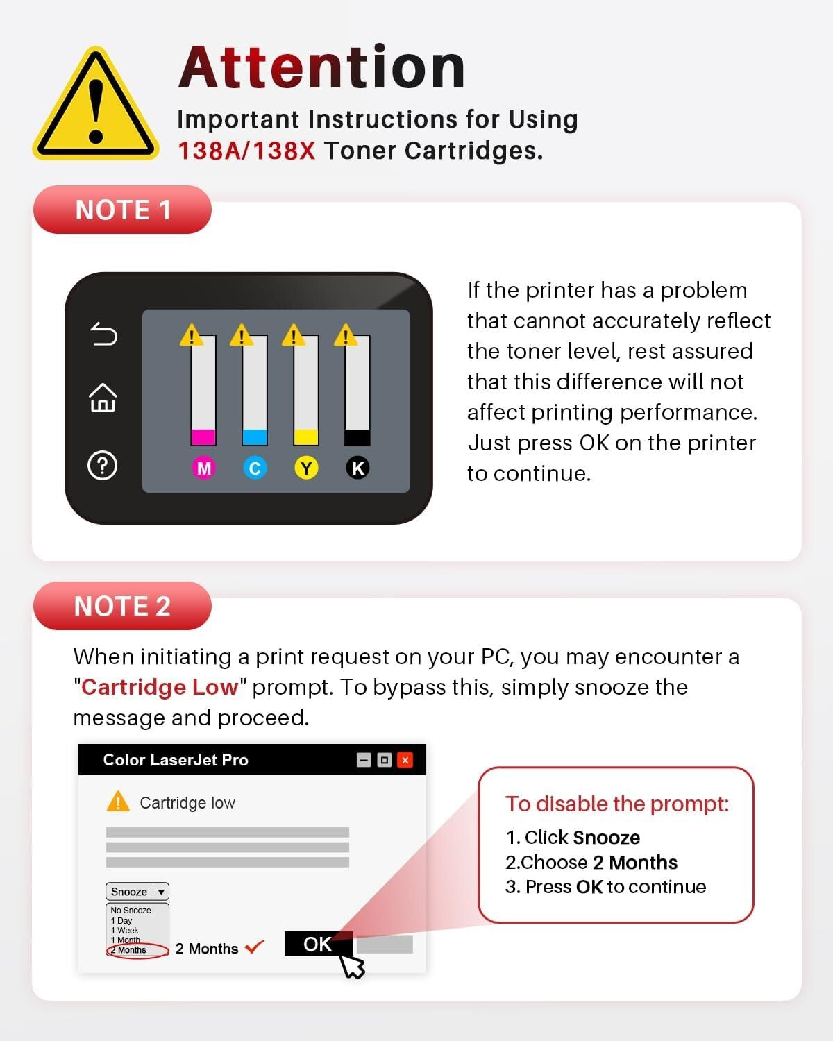 Easy Install 138X Black Toner Cartridge 2-Pack for Vibrant Professional Prints
