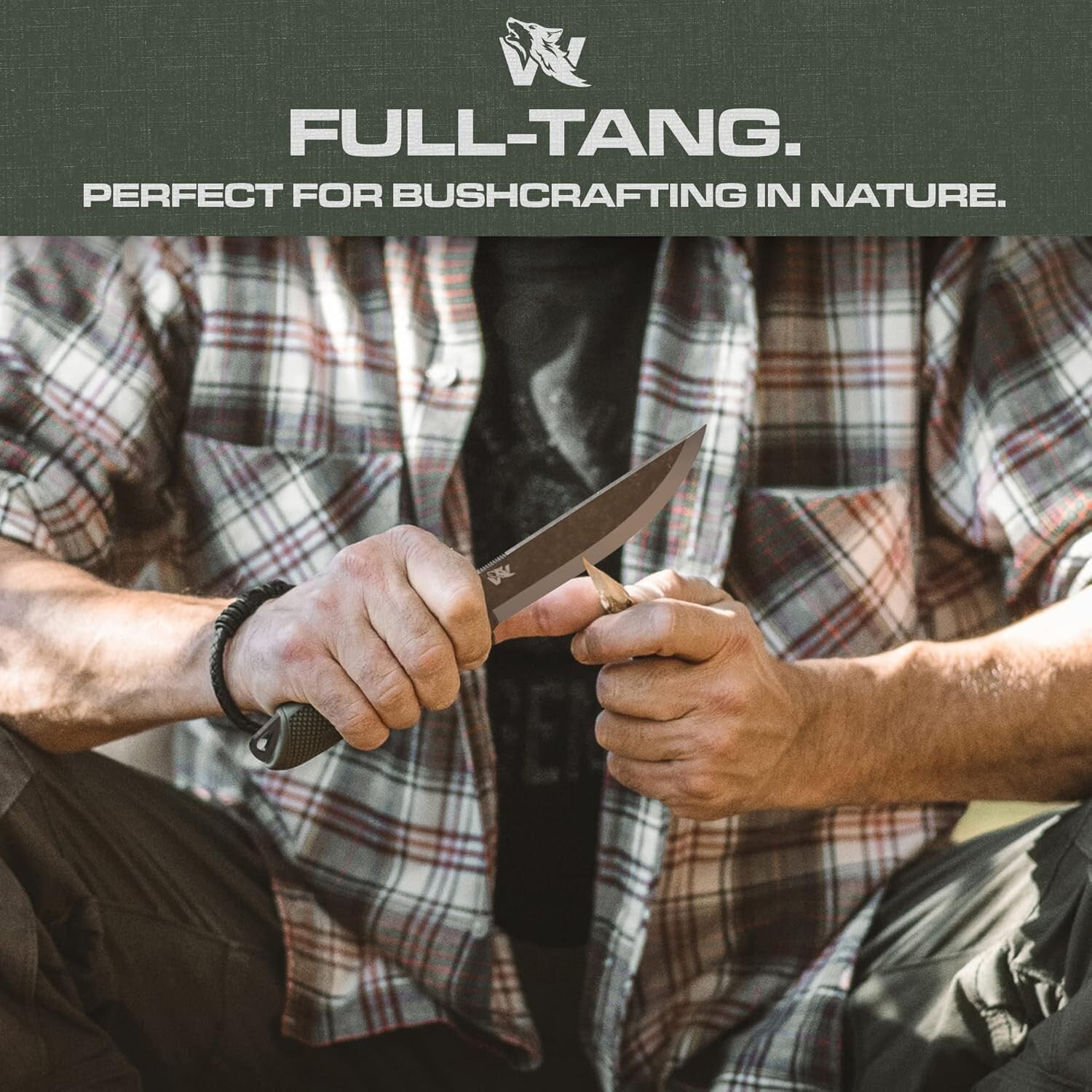 Weather-Resistant Fixed Blade Knife with 4.6" V-Grind Blade - Made for Adventure