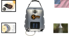 Load image into Gallery viewer, Portable Summer Shower - 5 Gallon Quick Heat &amp; Toiletry Pouch in Black/Silver
