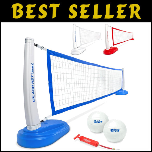 Sleek Blue Splash Net PRO Pool Volleyball Set with Water Balls & Easy Assembly