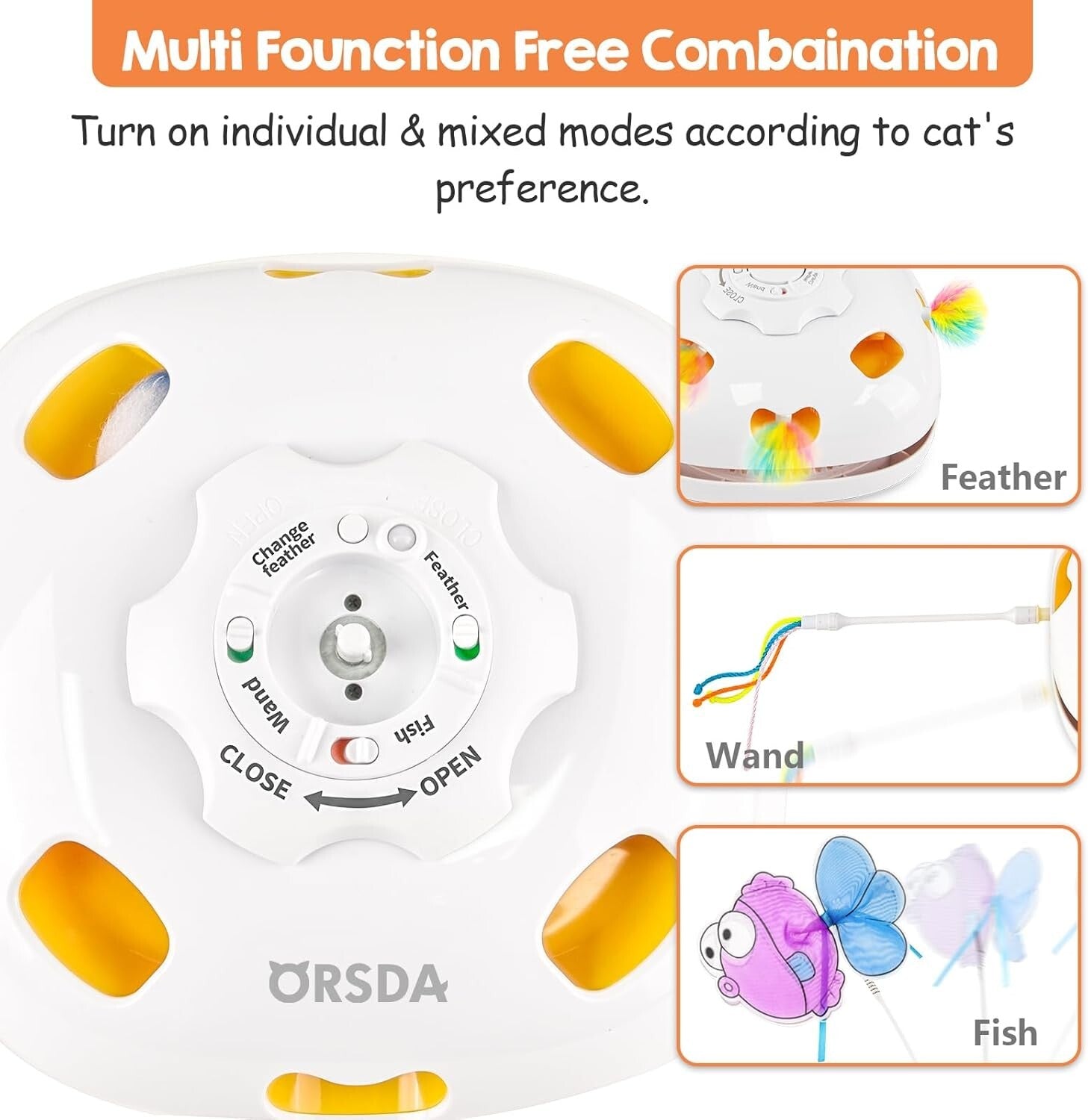 Exciting 5-in-1 Cat Toy with USB Rechargeable Features - Indoor Fun for All Cats