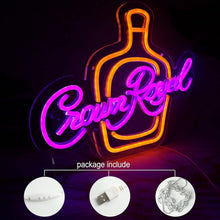 Load image into Gallery viewer, Elegant Wall-Mounted Crown Royal Neon Sign for Creative Bachelor Party Decor