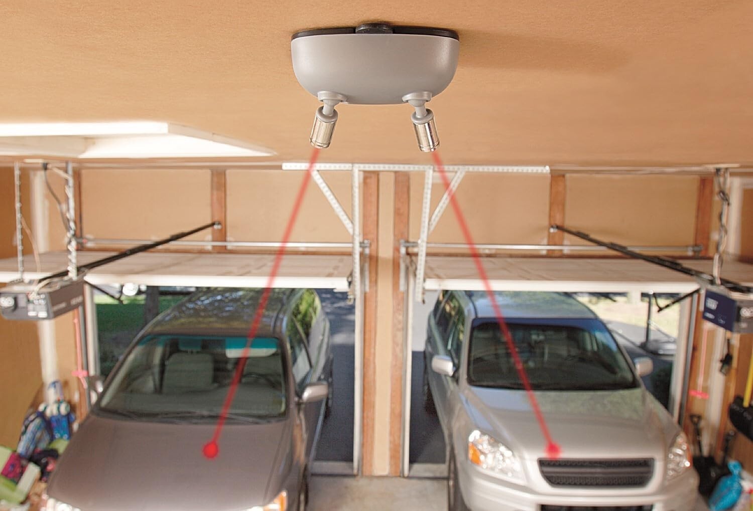 Automatic Garage Laser Parking Guide with Adjustable Lasers and AC Backup
