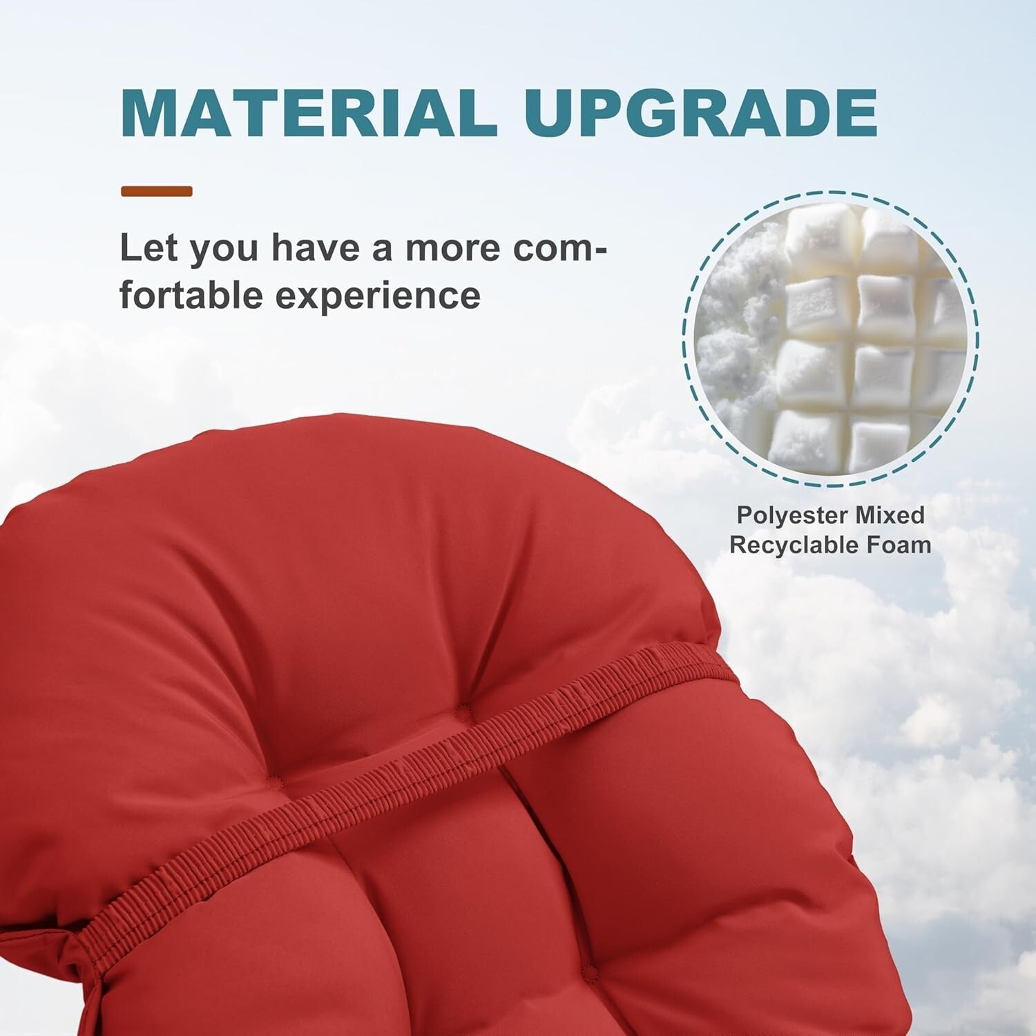 Elegant Red Adirondack Chair Cushion 44x19.4-Inch, Fade-Resistant & Comfortable