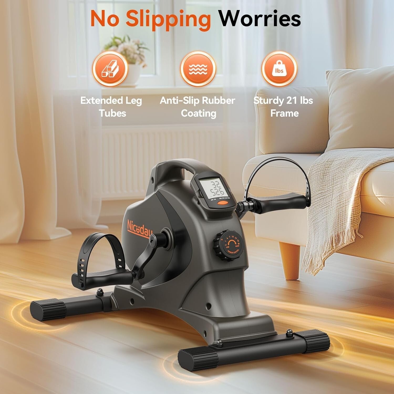 Versatile Office Bike Pedal Exerciser with Magnetic Resistance, Ideal for Rehab