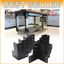 Load image into Gallery viewer, Black Coated 8pcs Heavy-Duty Brackets - Essential for Sturdy Workbench Setup