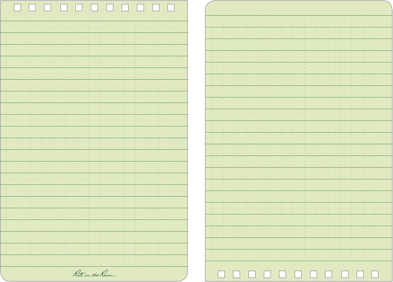 Durable Weatherproof Top Spiral Notebooks, Green - 6-Pack for Active Lifestyles