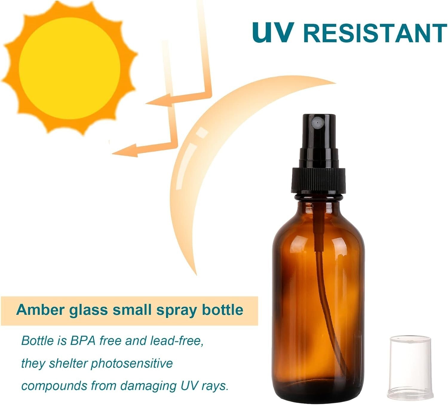 Leaking-Proof 2oz Glass Spray Bottles Set of 48 for Skin Care & Cleaning