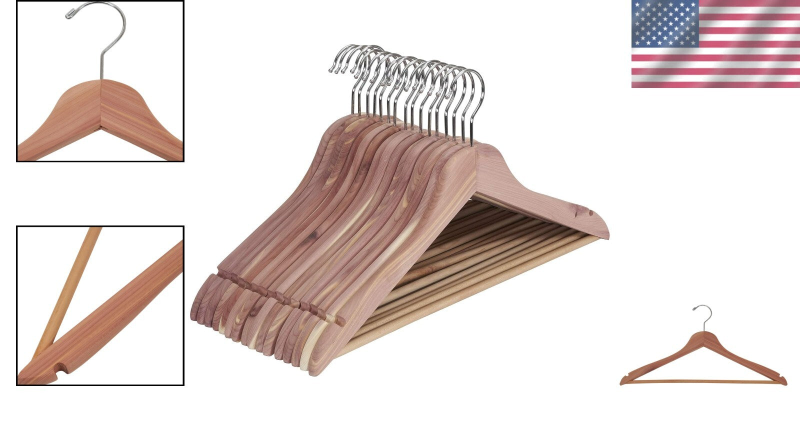 Maximize Closet Space with 16 Durable Cedar Wood Hangers – Eco-Friendly Luxury