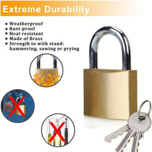 Load image into Gallery viewer, Durable Polished Brass Padlocks - Keyed Alike 12 Pack for Versatile Security