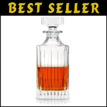 Load image into Gallery viewer, Vintage Style Cut Crystal Decanter for Home Bars - 28 Oz Whiskey &amp; Vodka Carafe