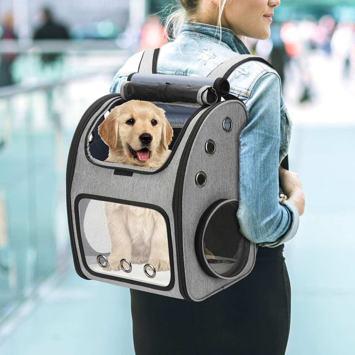 Portable Pet Travel Carrier Backpack - Safety & Comfort for Dogs, 18 lbs Max