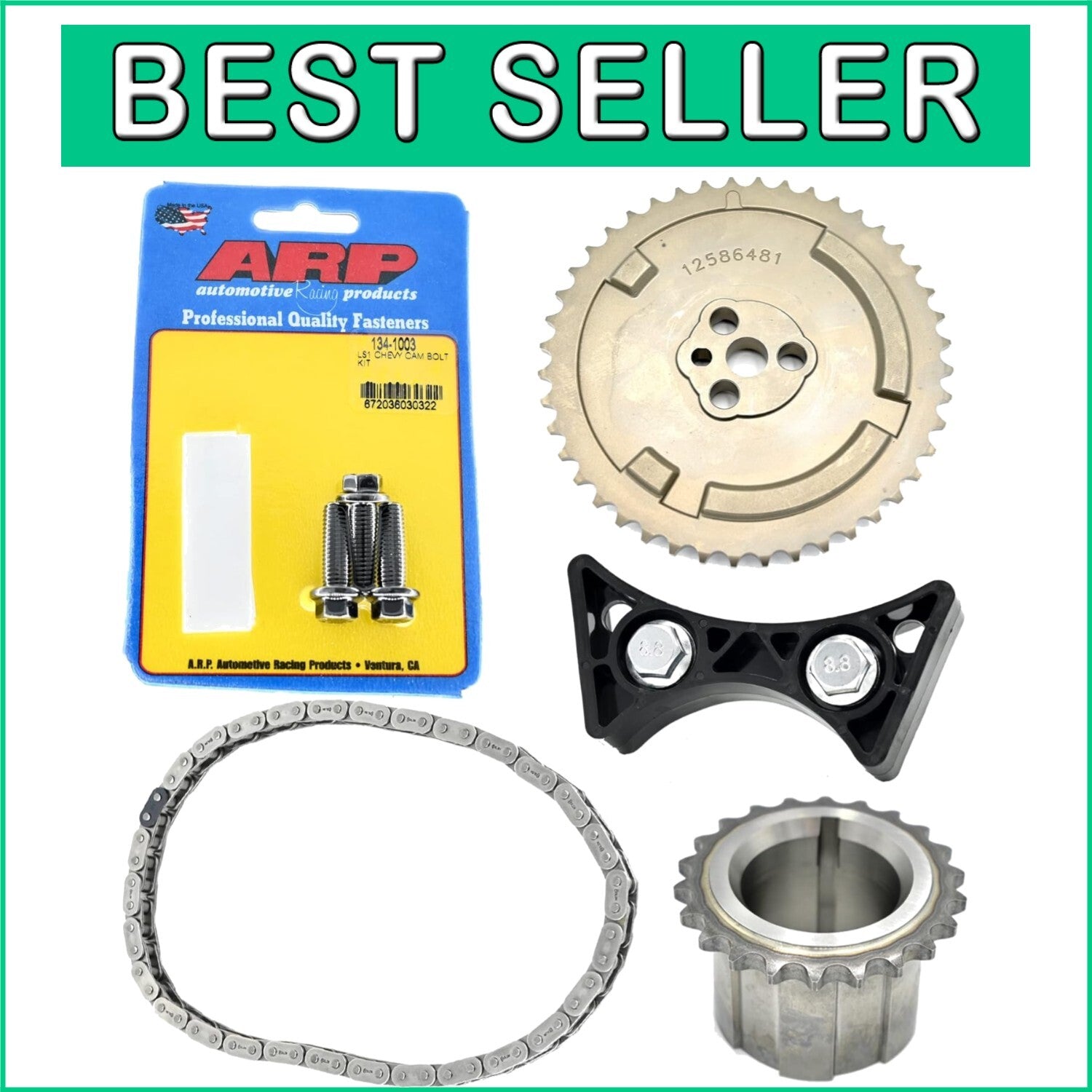 Durable LS Engine Timing Chain Set with Crank Gear & ARP Bolts for Precision Fit