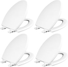 Load image into Gallery viewer, Innovative Slow Close Toilet Seats - 4-Pack Elongated Wood, Easy to Clean, White