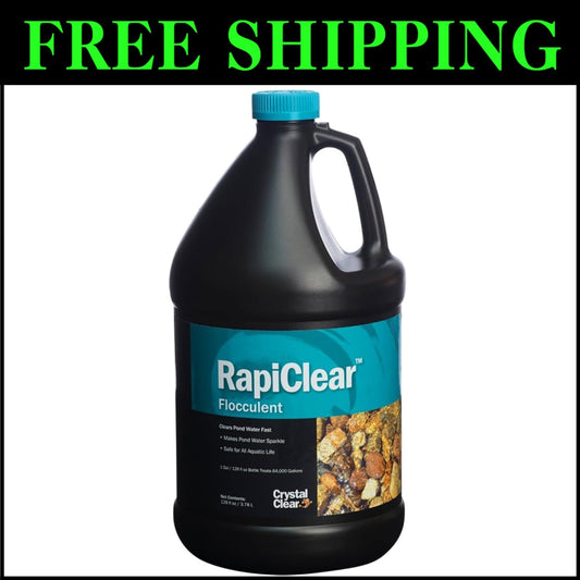 Natural RapiClear Liquid Flocculent - Treats 64,000 Gallons Safely for Fish