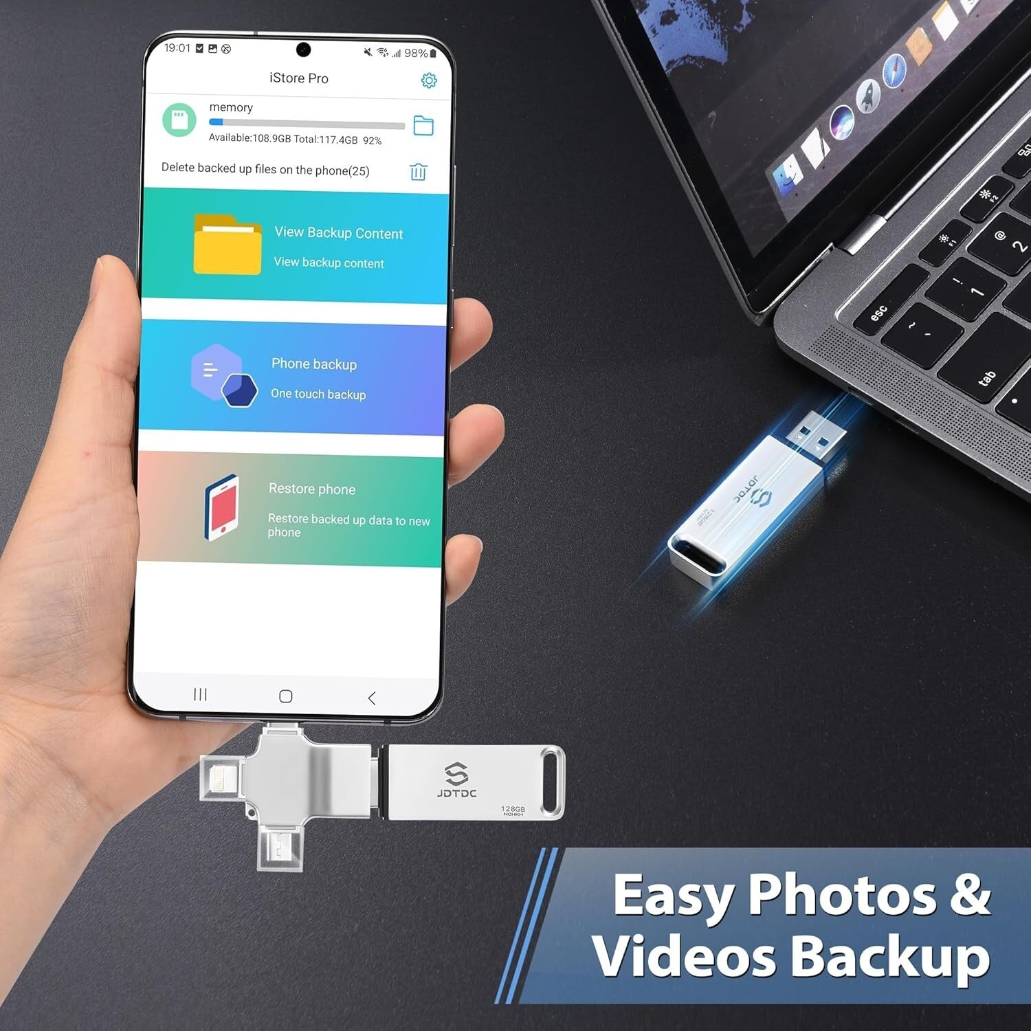 Universal 4-in-1 Photo & Video Storage Drive - Military-Grade Security