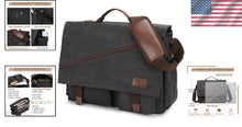 Load image into Gallery viewer, Elegant Cotton Canvas Messenger Bag with 14 Pockets - Ideal for Work &amp; Travel