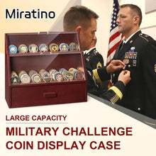 Load image into Gallery viewer, Solid Wood Coin Display Case - Holds 100 Military Medals, No Assembly Required