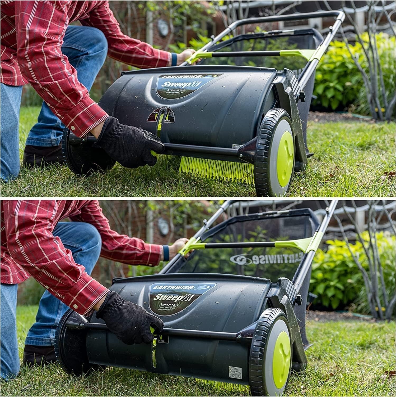 Earthwise 21” Leaf & Grass Manual Lawn Sweeper – Ultra Lightweight Solution