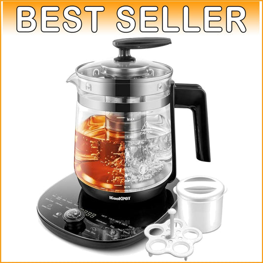 Electric Tea Kettle with Precise Temperature Control & Easy-Pour Spout | Black