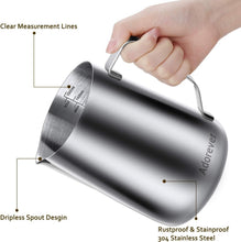 Load image into Gallery viewer, 50oz Heat Resistant Milk Frothing Pitcher with Ergonomic Handle - Classic Design