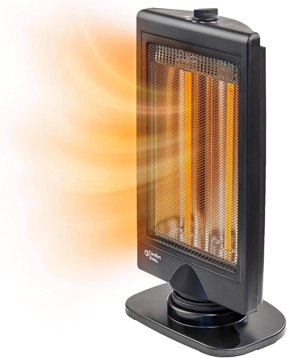 Sleek 800W Halogen Space Heater with Adjustable Tilt and Overheat Protection