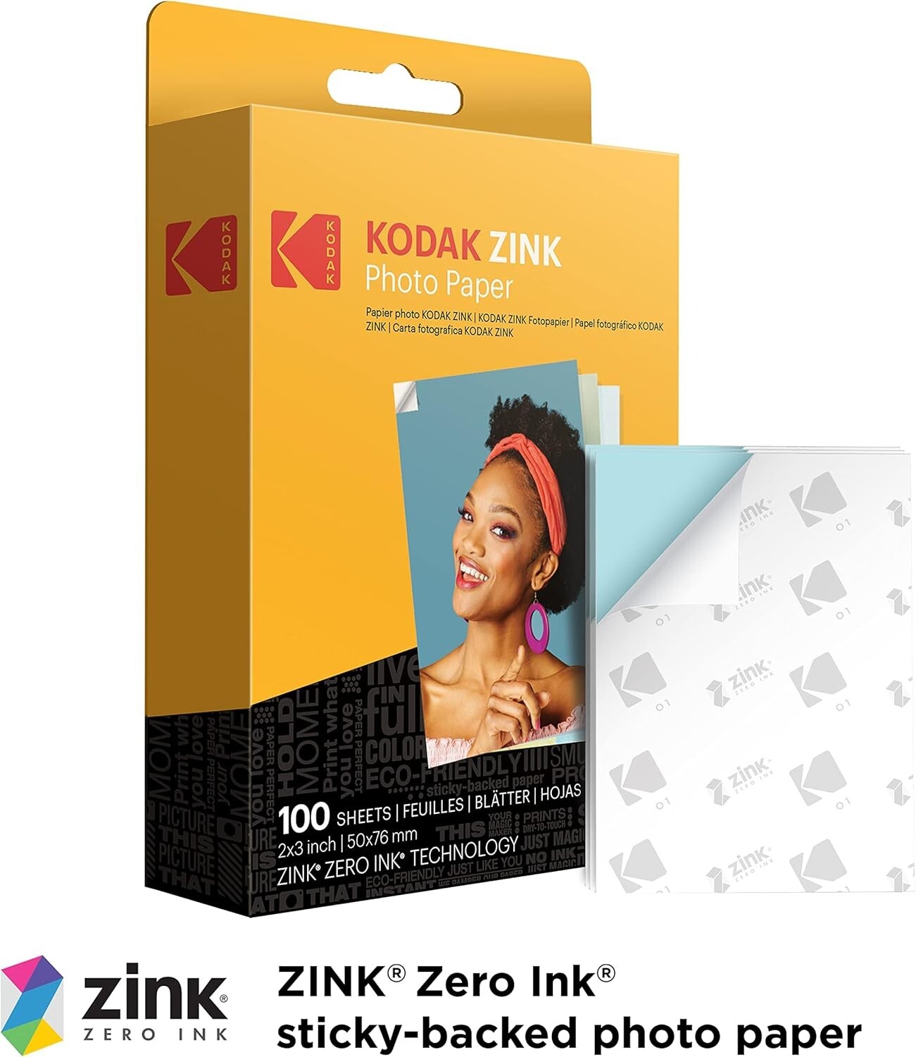 Durable 2x3 Premium Instant Photo Paper - 100 Sheets for Kodak Printers - Glossy