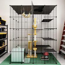 Load image into Gallery viewer, Multi-Pet Metal Cat Cage with 6 Access Points - Ideal Playpen for Cats &amp; More