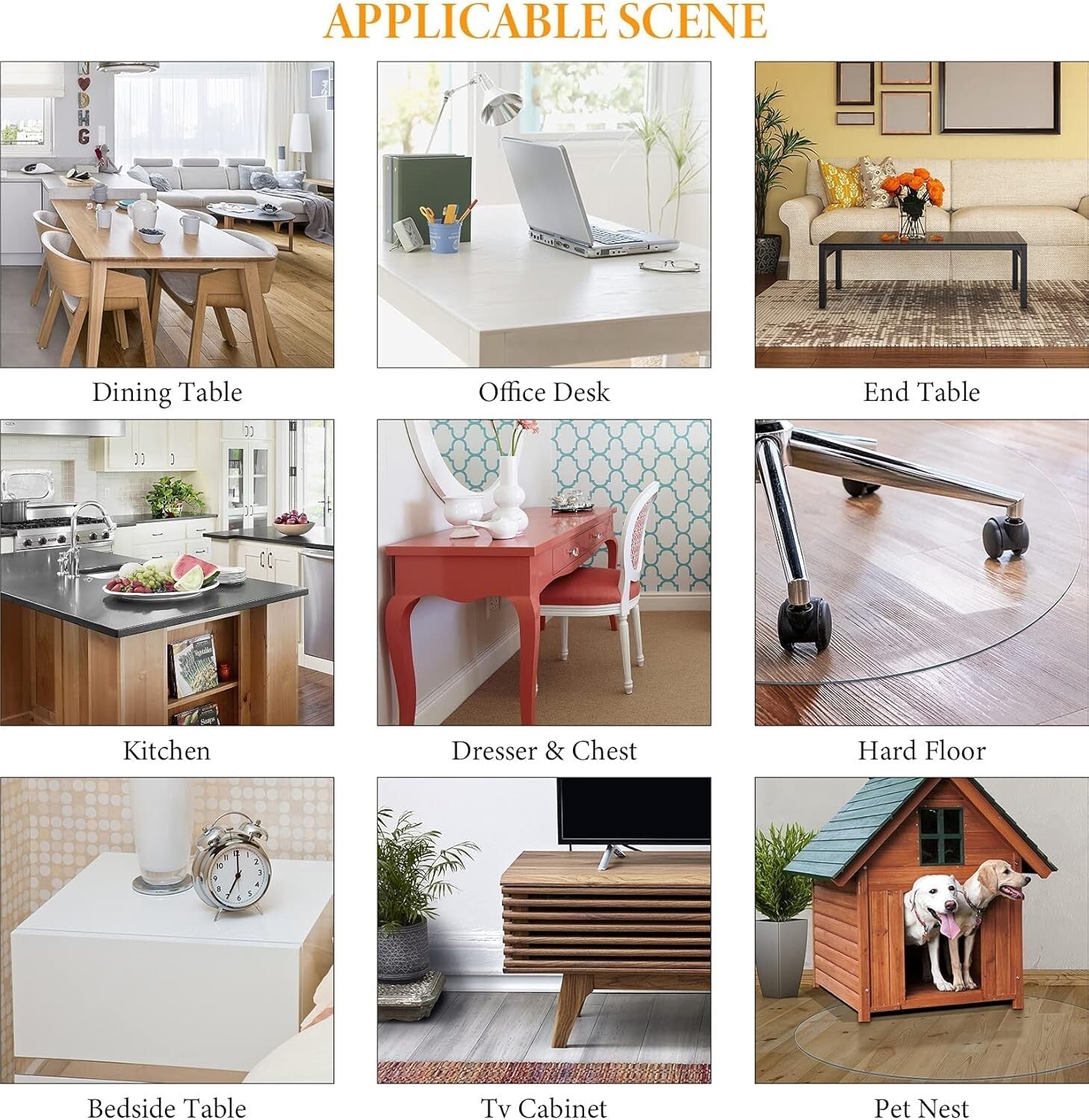 Glossy 1.5mm Clear Tablecloth Protector - 42x78 Inch Scratch & Stain Resistant