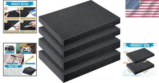Versatile 4-Piece Polyurethane Foam Insert Set for Camera and Toolbox Protection