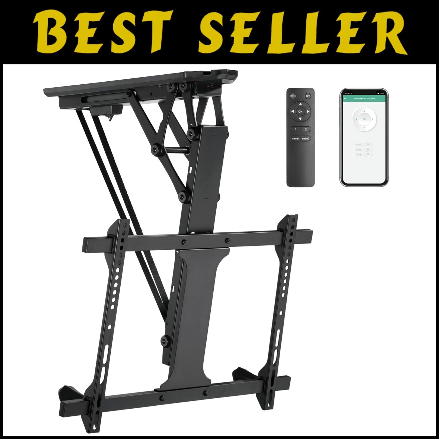 Electric Flip-Down TV Bracket Holds Up to 77 lbs - Perfect for Stylish Spaces