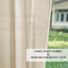 Load image into Gallery viewer, Rustic Linen Sheer Curtains - 52" x 108" Durable Drapes, Set of 2 for Indoor/...